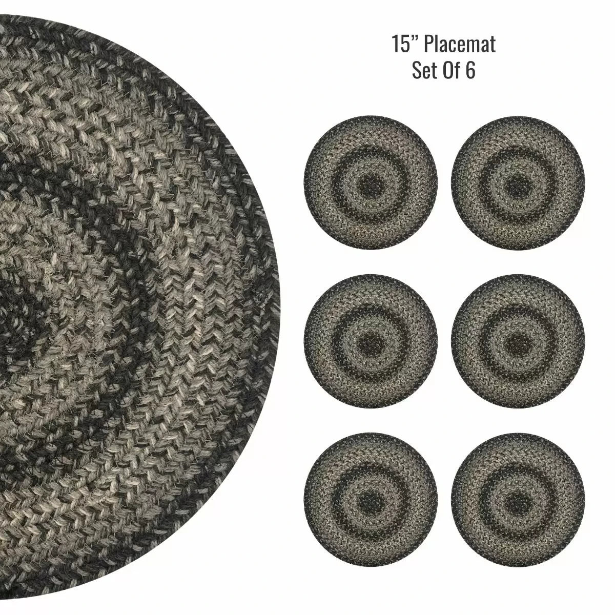 Flint Hill Grey Jute Braided Accessories