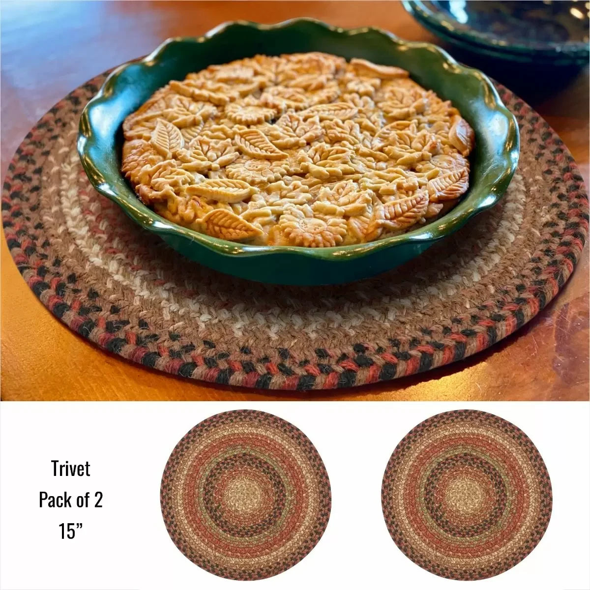 Gingerbread Brown - Deep Red Jute Braided Accessories