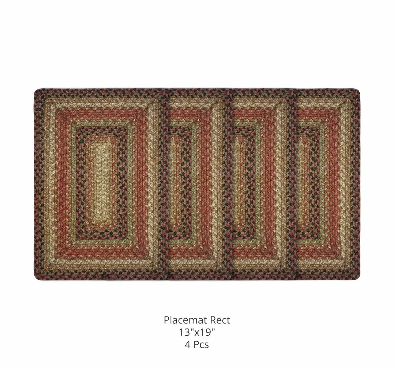 Gingerbread Brown - Deep Red Jute Braided Accessories