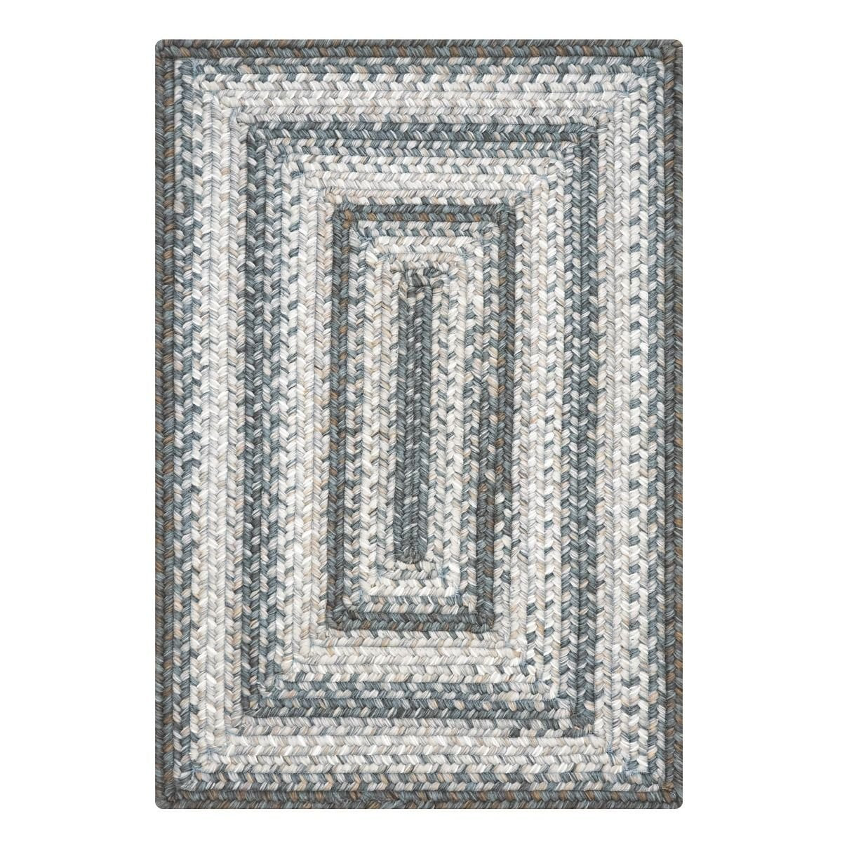 Graphite Grey Ultra Durable Braided Rectangular Rugs - Braided-Rugs.com