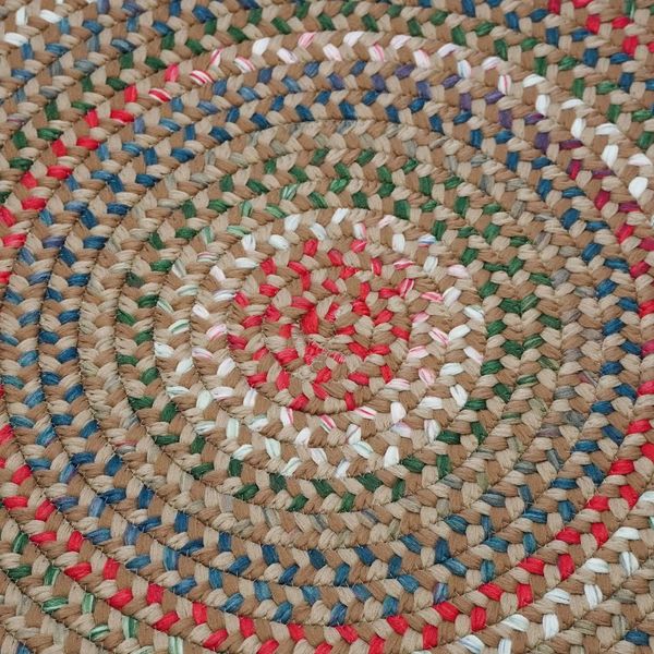 Heartsfield Braid Toasted Beige Multi Indoor Round Modern Farmhouse Rug