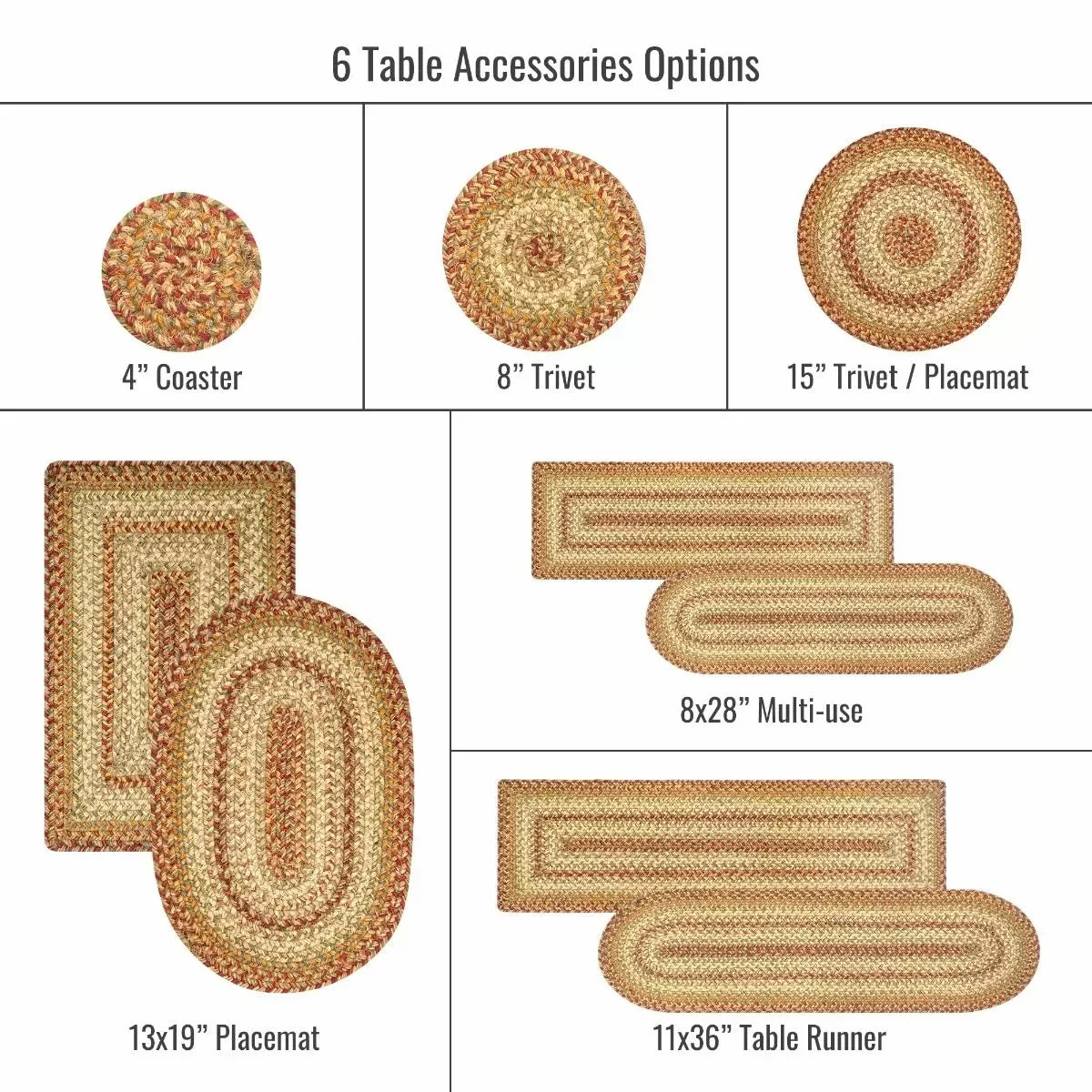 Harvest Beige Jute Braided Accessories