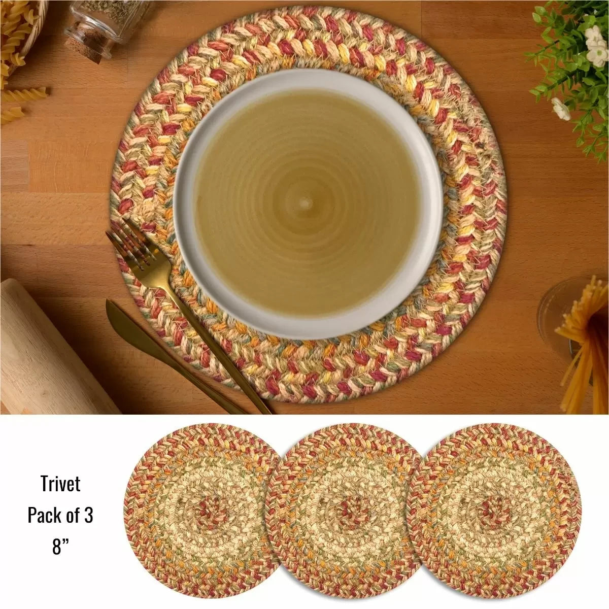 Harvest Beige Jute Braided Accessories