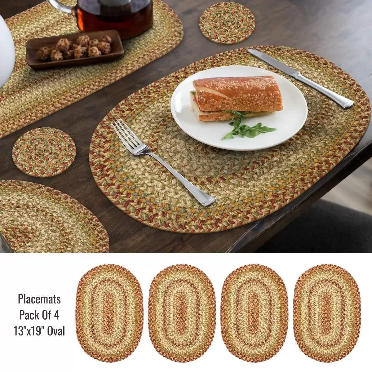 Harvest Beige Jute Braided Accessories