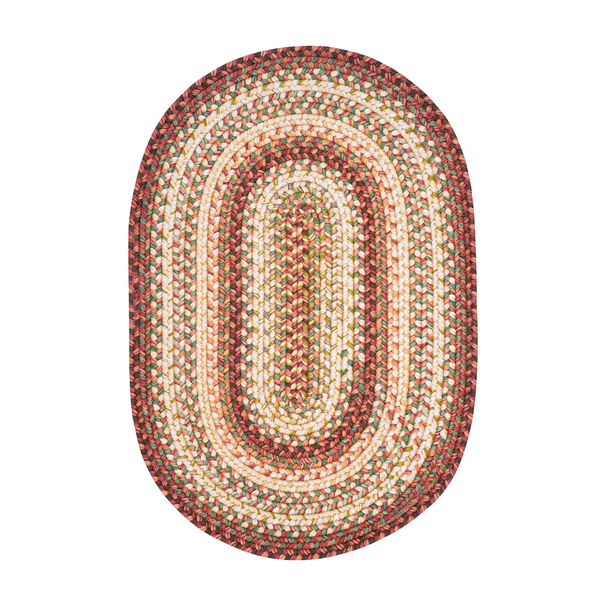 Barcelona Gold - Burgundy Ultra Durable Braided Oval Rugs - Braided-Rugs.com