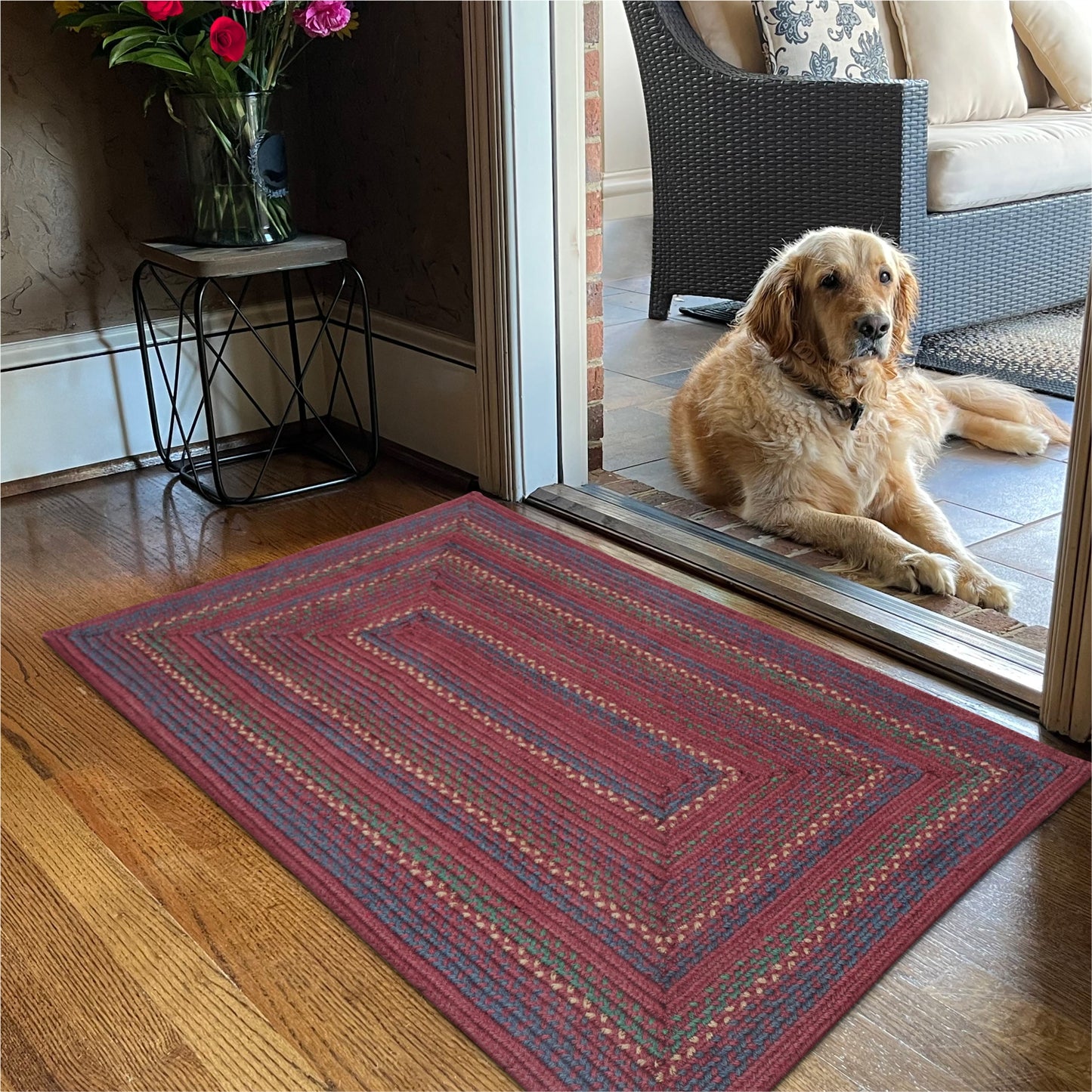 Jamestown Burgundy Jute Braided Rug