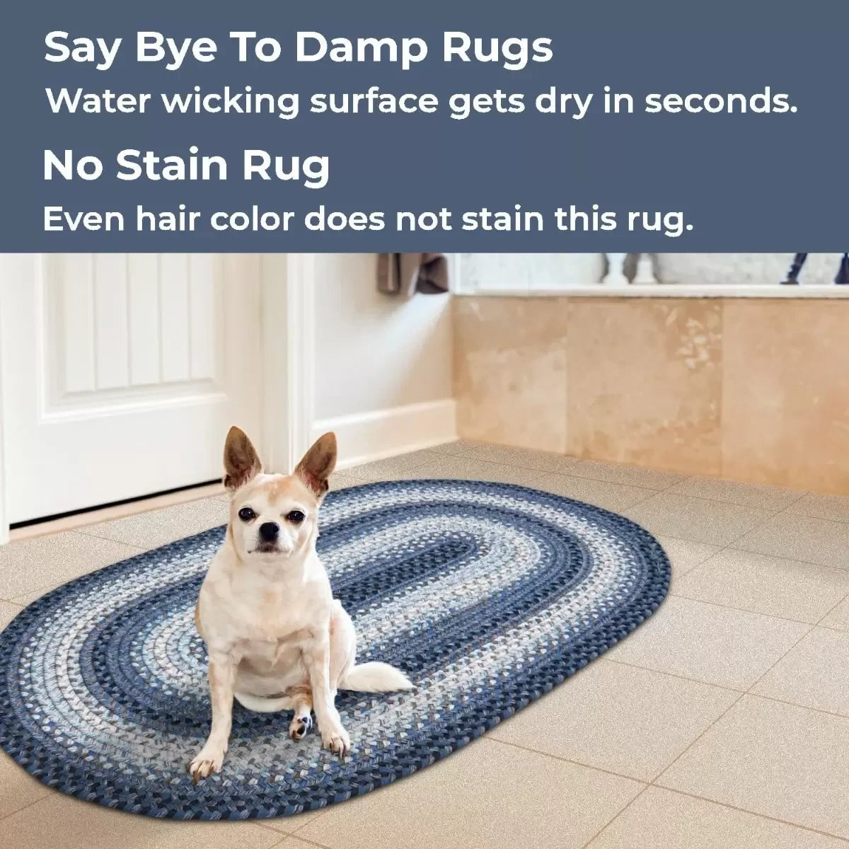 Juniper Blue Ultra Durable Braided Oval Rugs