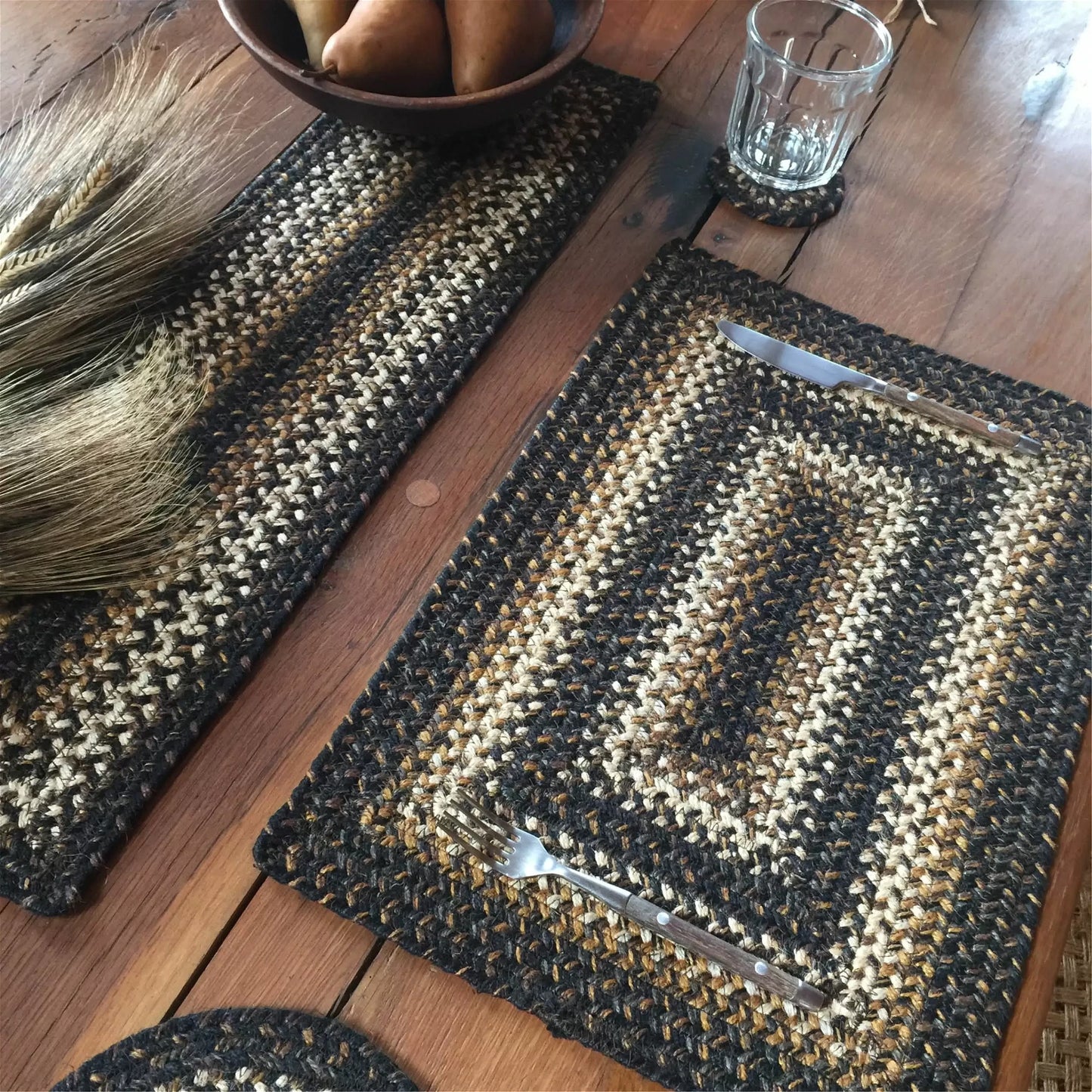 Kilimanjaro Black - Cream Jute Braided Accessories