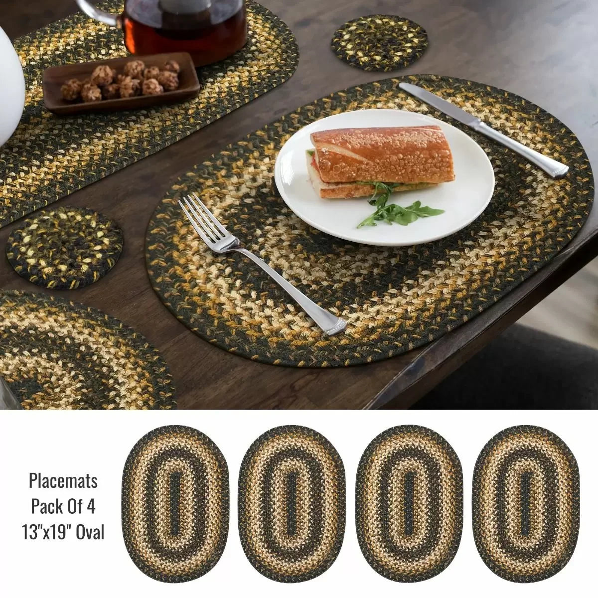 Kilimanjaro Black - Cream Jute Braided Accessories