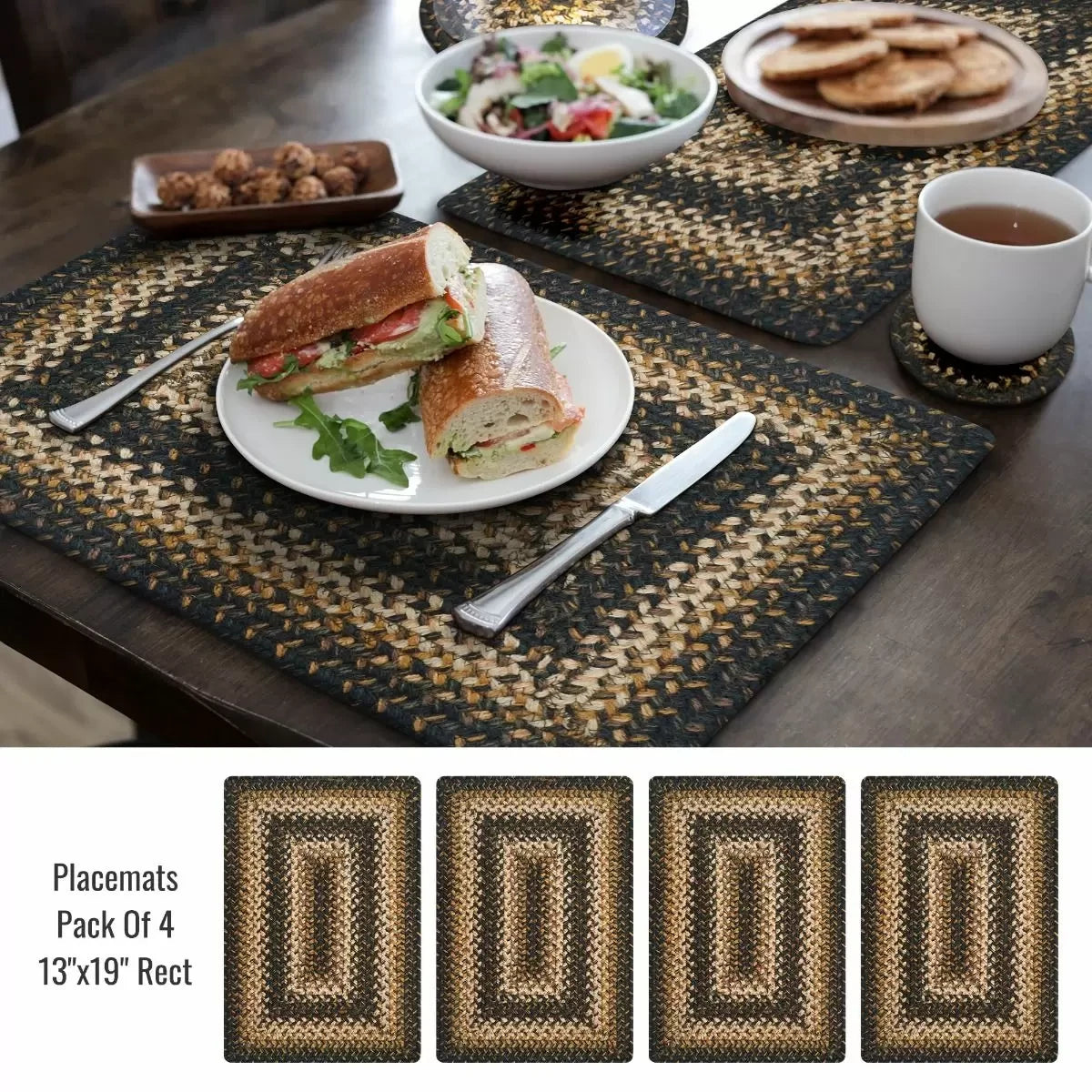 Kilimanjaro Black - Cream Jute Braided Accessories