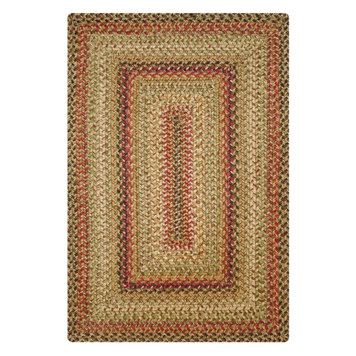 Kingston Tan-Beige-Red Rectangular Jute Braided Rugs - Braided-Rugs.com