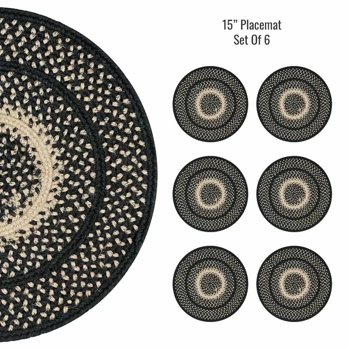 Manchester Black - Beige Jute Braided Accessories