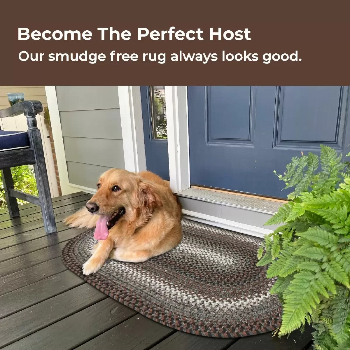 Midnight Moon Brown - Grey Ultra Durable Braided Oval Rugs