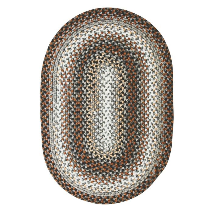 Midnight Moon Brown - Grey Ultra Durable Braided Oval Rugs - Braided-Rugs.com