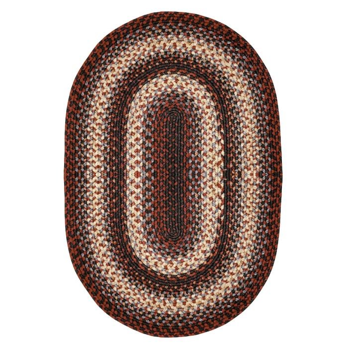 Montgomery Black - Burgundy Ultra Durable Braided Oval Rugs - Braided-Rugs.com