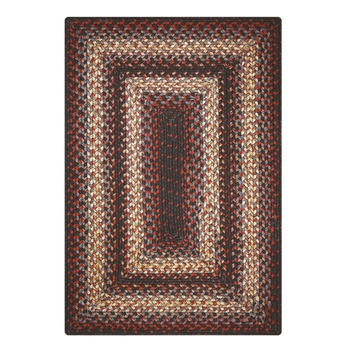 Montgomery Black - Burgundy Ultra Durable Braided Rectangular Rugs - Braided-Rugs.com