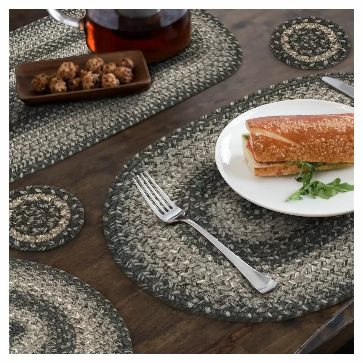 Flint Hill Grey Jute Braided Accessories