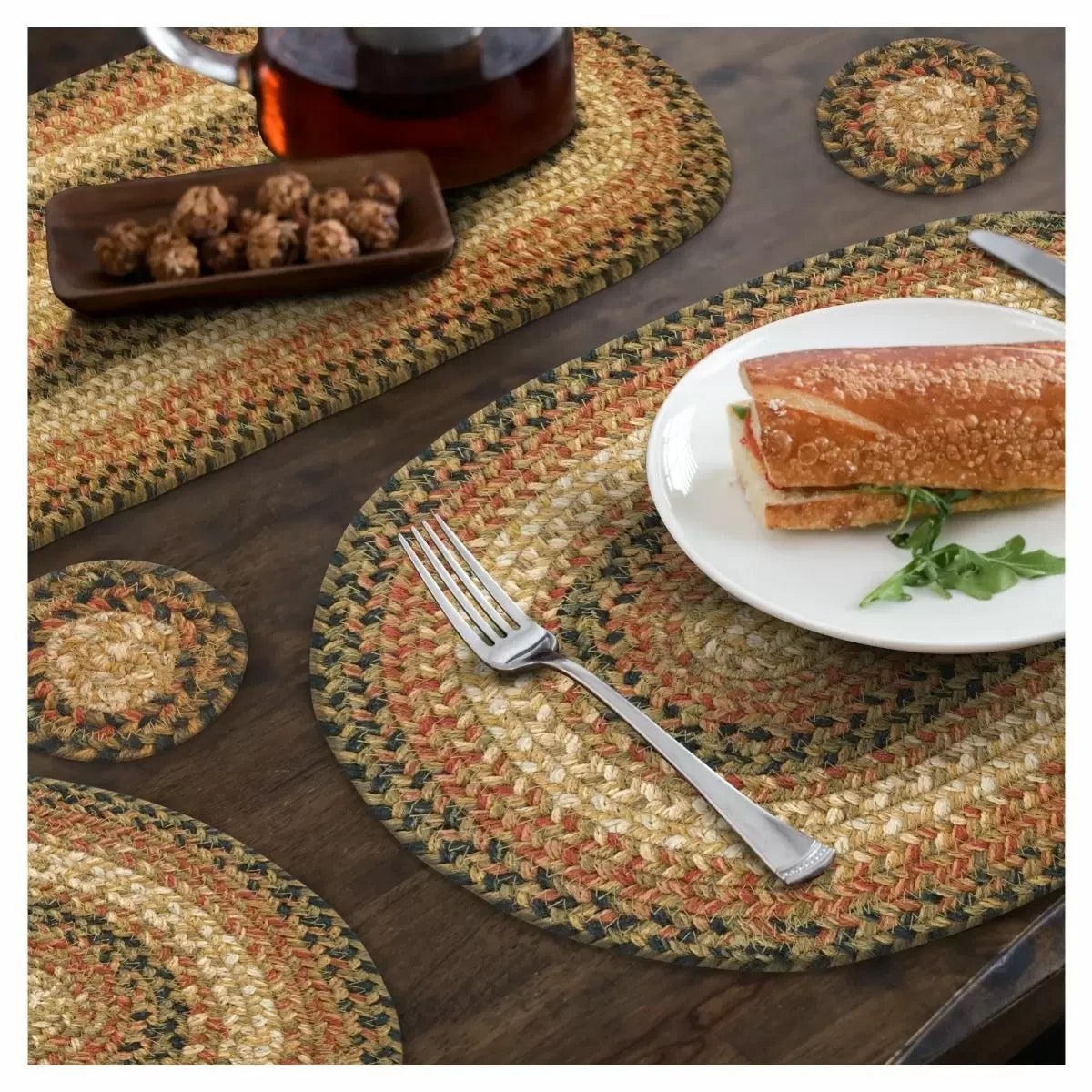 Russett Brown - Beige Jute Braided Accessories