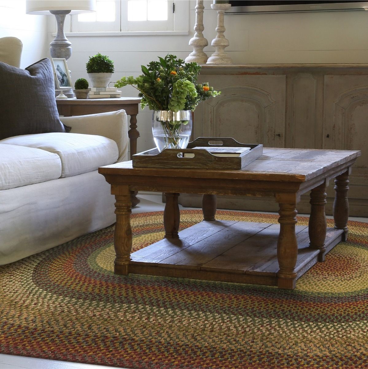 Neverland Multi Color Cotton Braided Oval Rugs