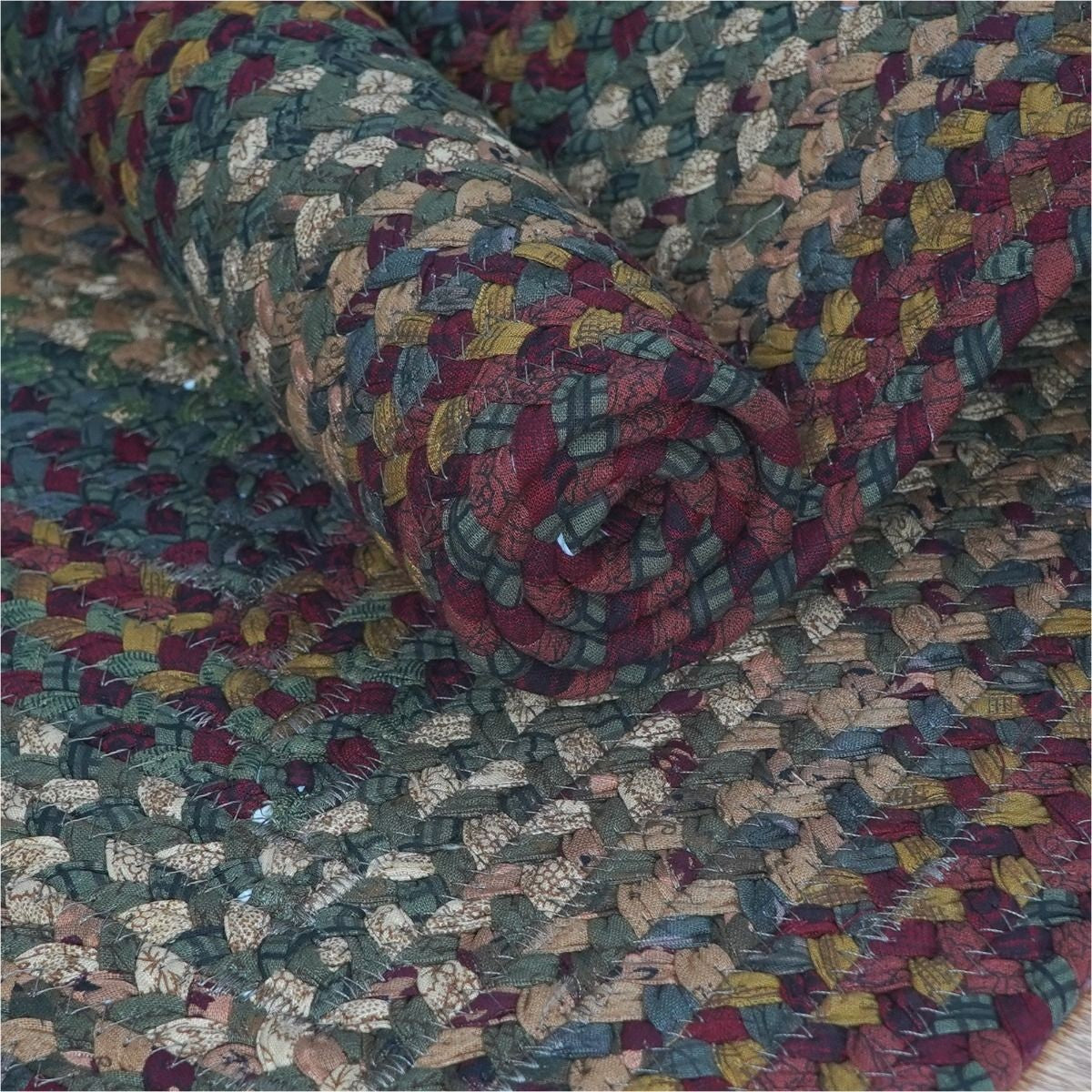 Neverland Multi Color Cotton Braided Oval Rugs