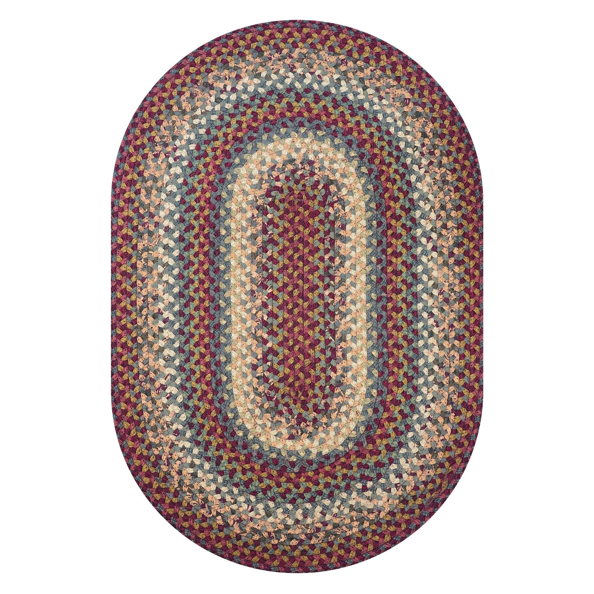 Neverland Multi Color Cotton Braided Oval Rugs - Braided-Rugs.com