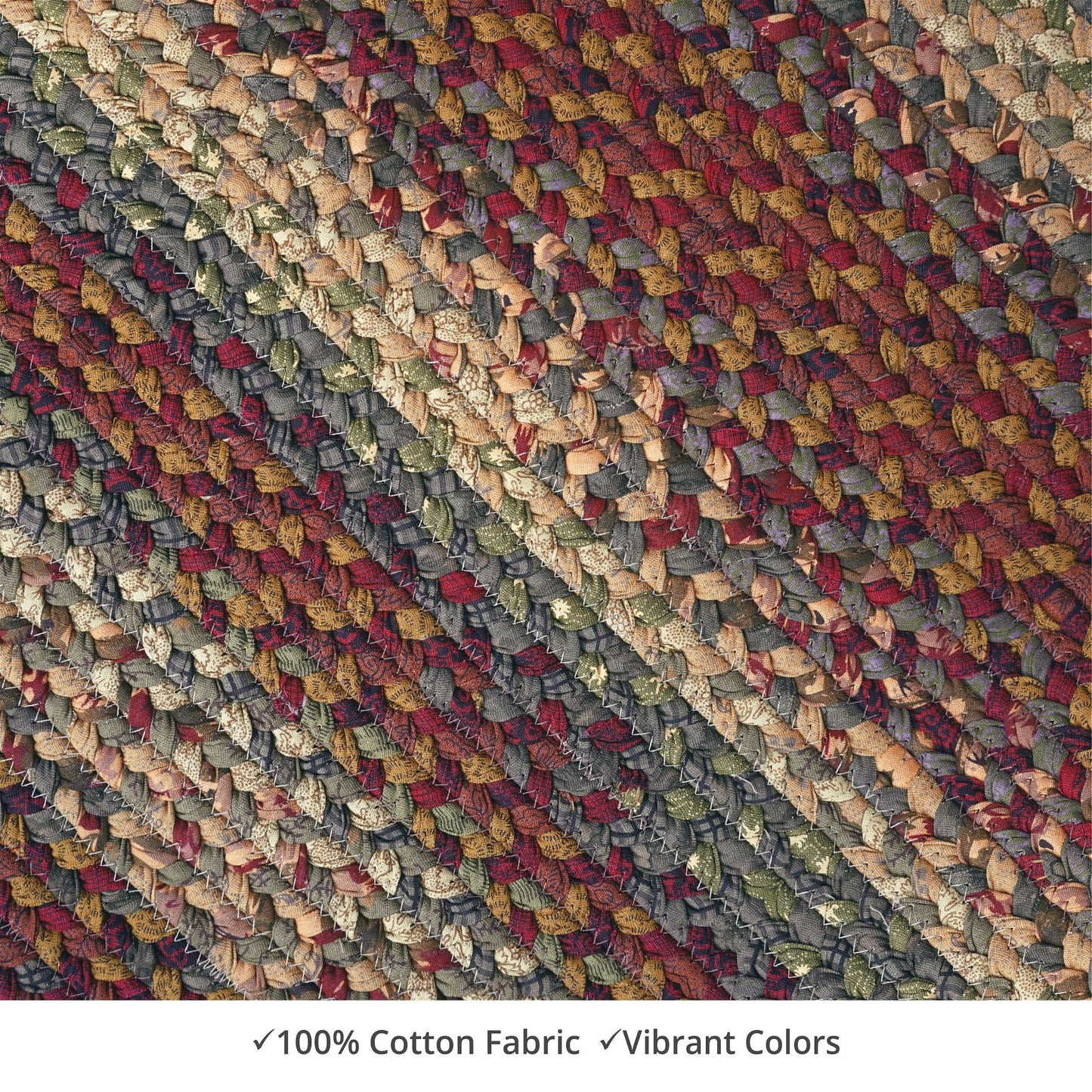 Neverland Multi Color Cotton Braided Oval Rugs - Braided-Rugs.com