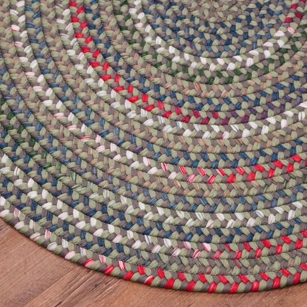 Heartsfield Braid Ash Moss Multi Indoor Round Modern Farmhouse Rug