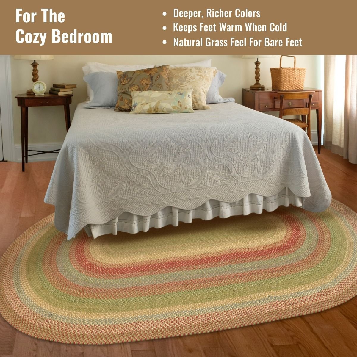 Azalea Multi Color Jute Oval Braided Rugs - Braided-Rugs.com