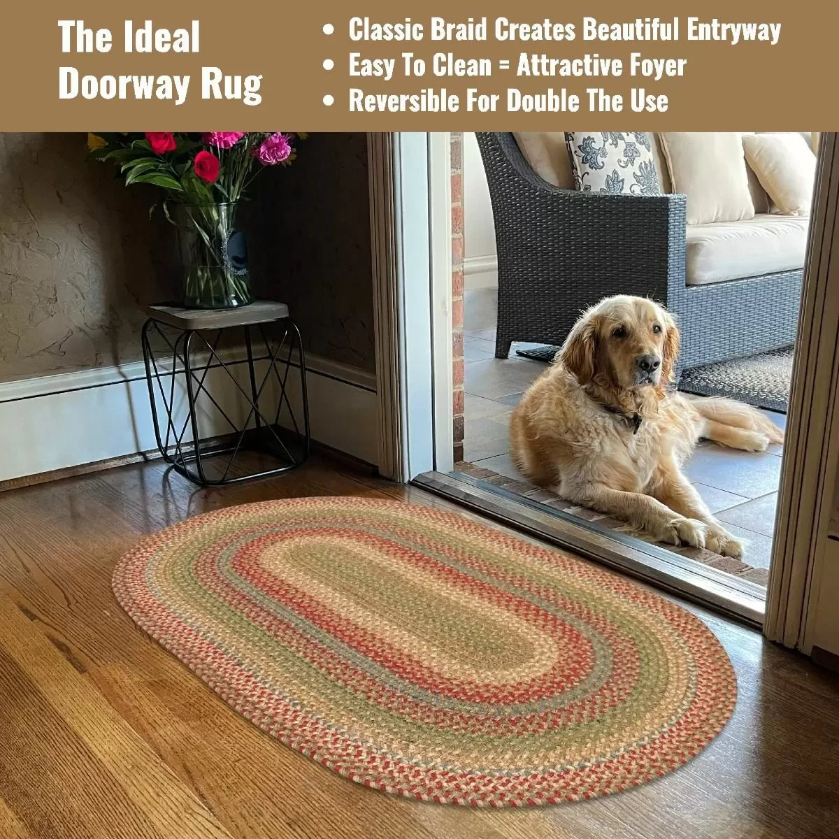 Azalea Multi Color Jute Oval Braided Rugs