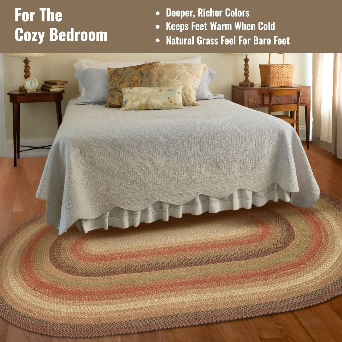 Gingerbread Brown - Deep Red Jute Oval Braided Rugs - Braided-Rugs.com