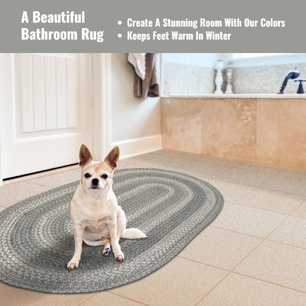 Grey Cloud Jute Oval Braided Rugs