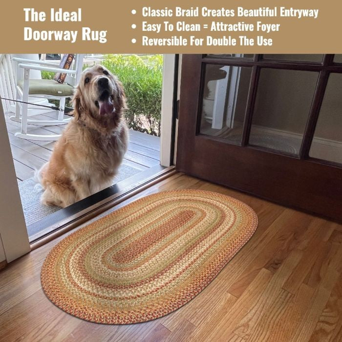 Harvest Brown Jute Oval Braided Rugs