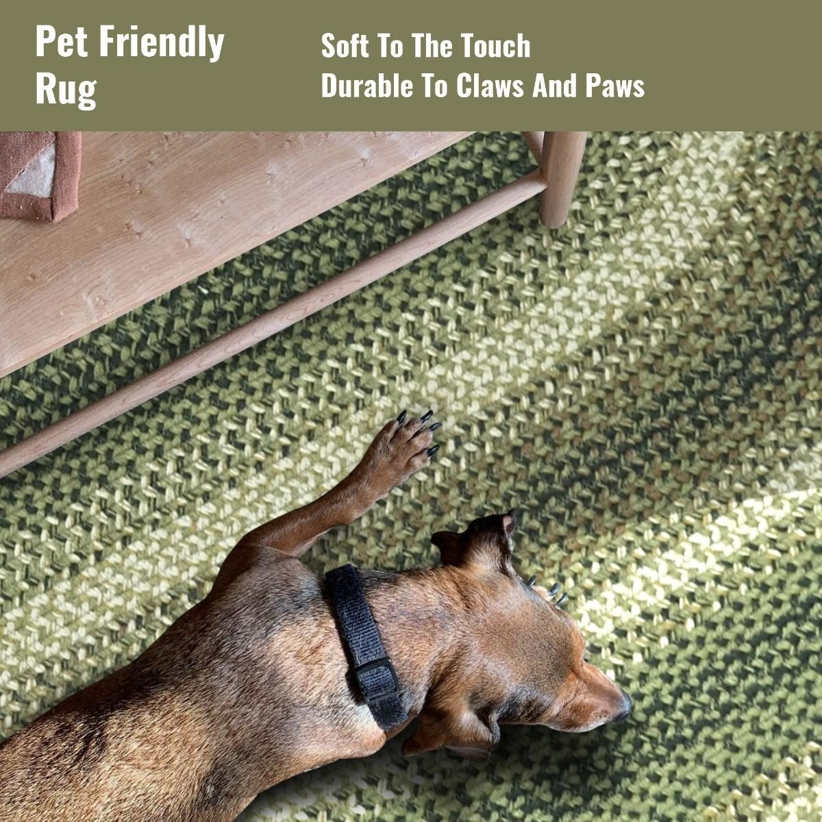 Pinecone Green Oval Jute Braided Rugs - Braided-Rugs.com