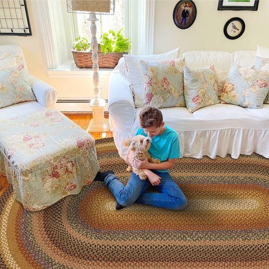 Peppercorn Multi Color Cotton Braided Oval Rugs