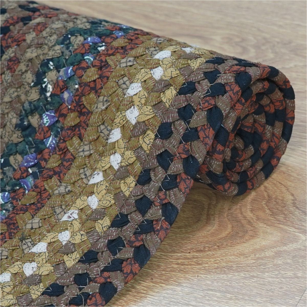 Peppercorn Multi Color Cotton Braided Rectangular Rugs