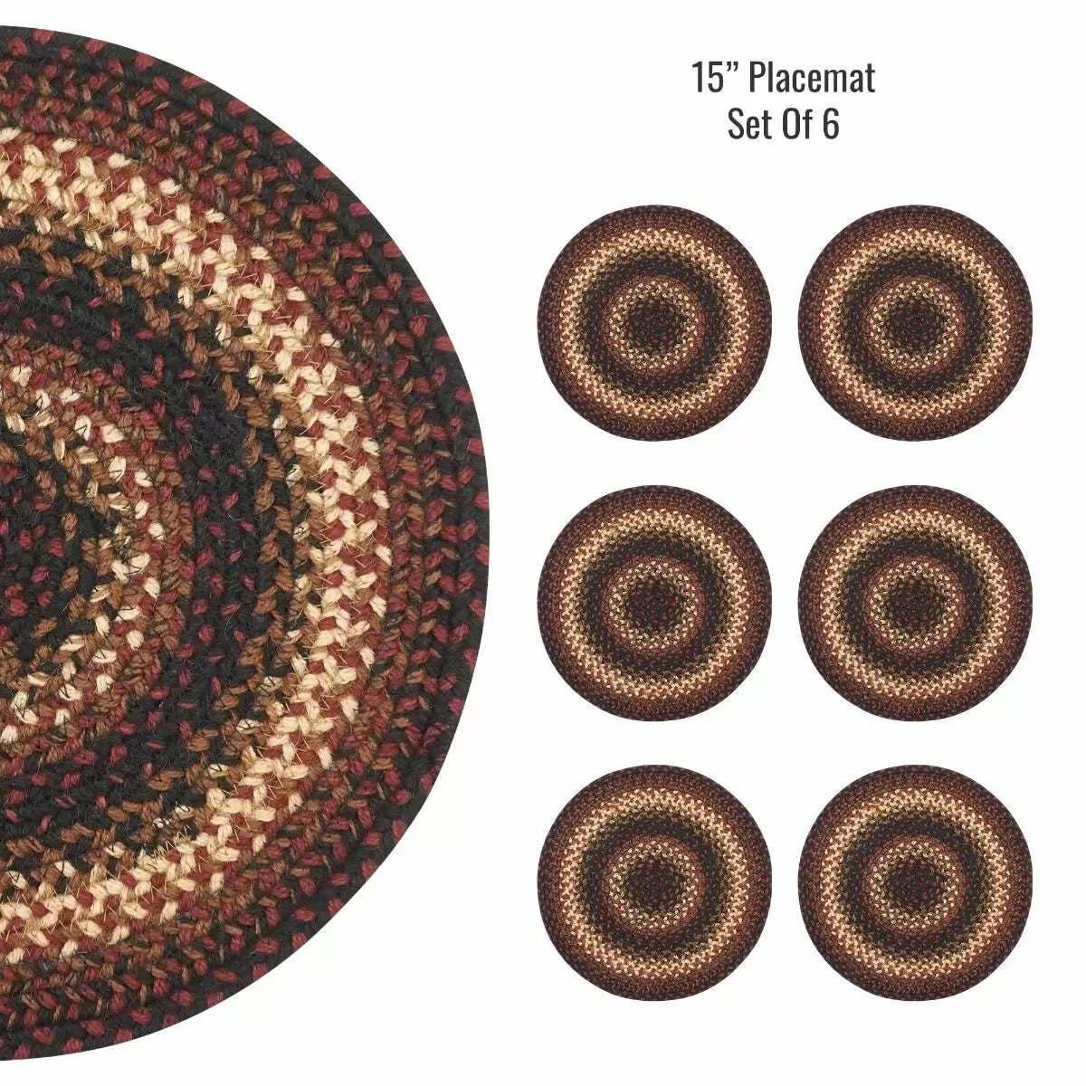 Prescott Black - Burgundy Jute Braided Accessories