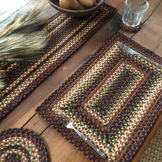 Prescott Black - Burgundy Jute Braided Accessories