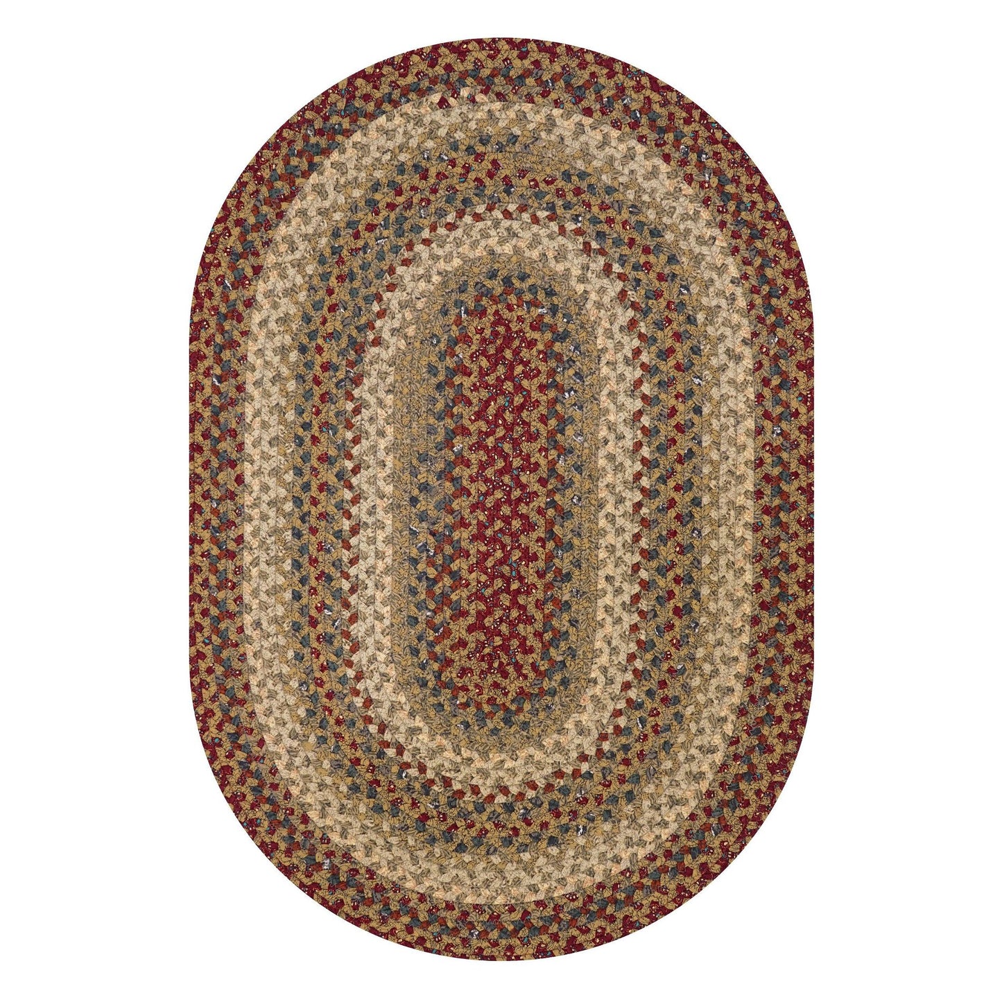 Pumpkin Pie Multi Color Cotton Braided Oval Rugs - Braided-Rugs.com