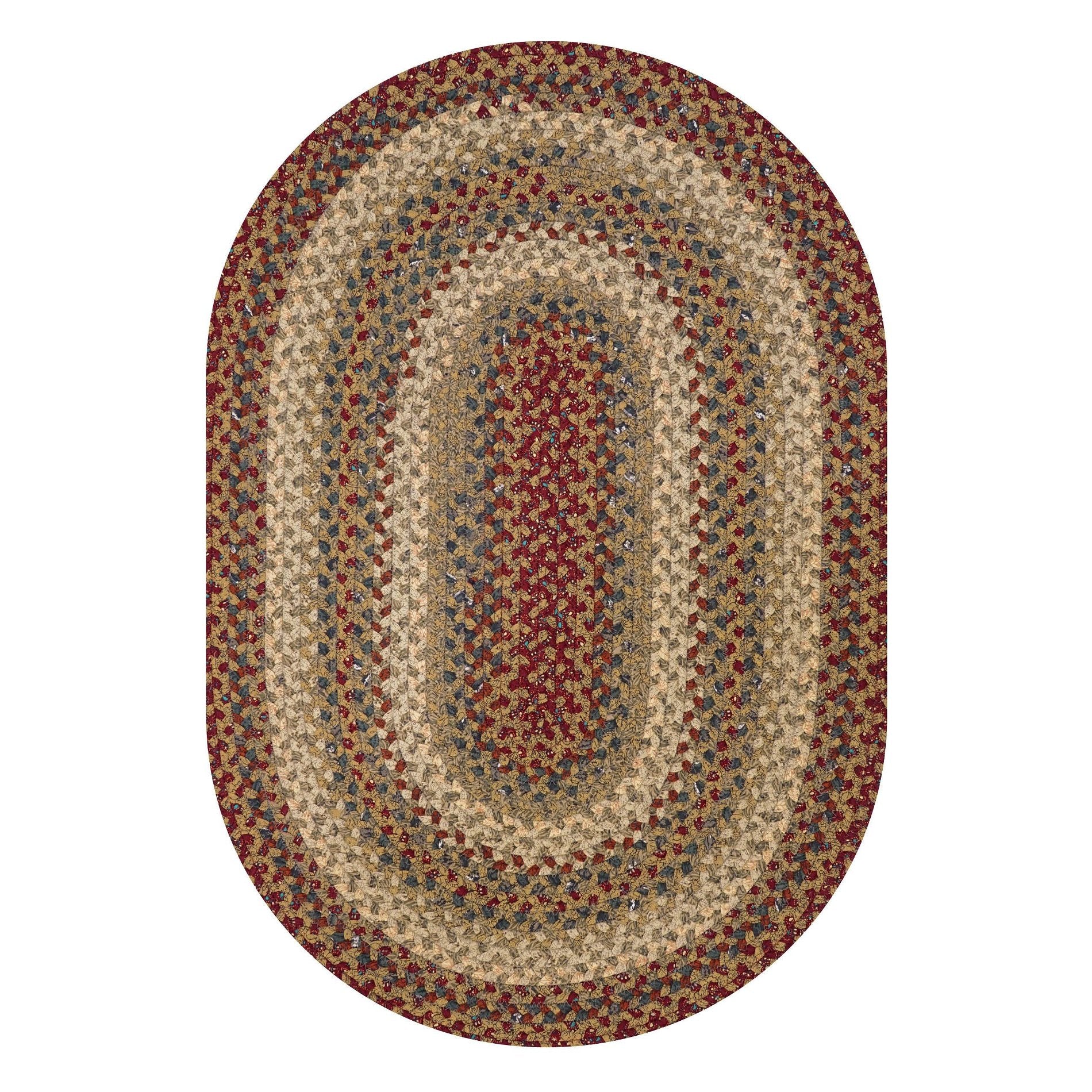 Pumpkin Pie Multi Color Cotton Braided Oval Rugs - Braided-Rugs.com