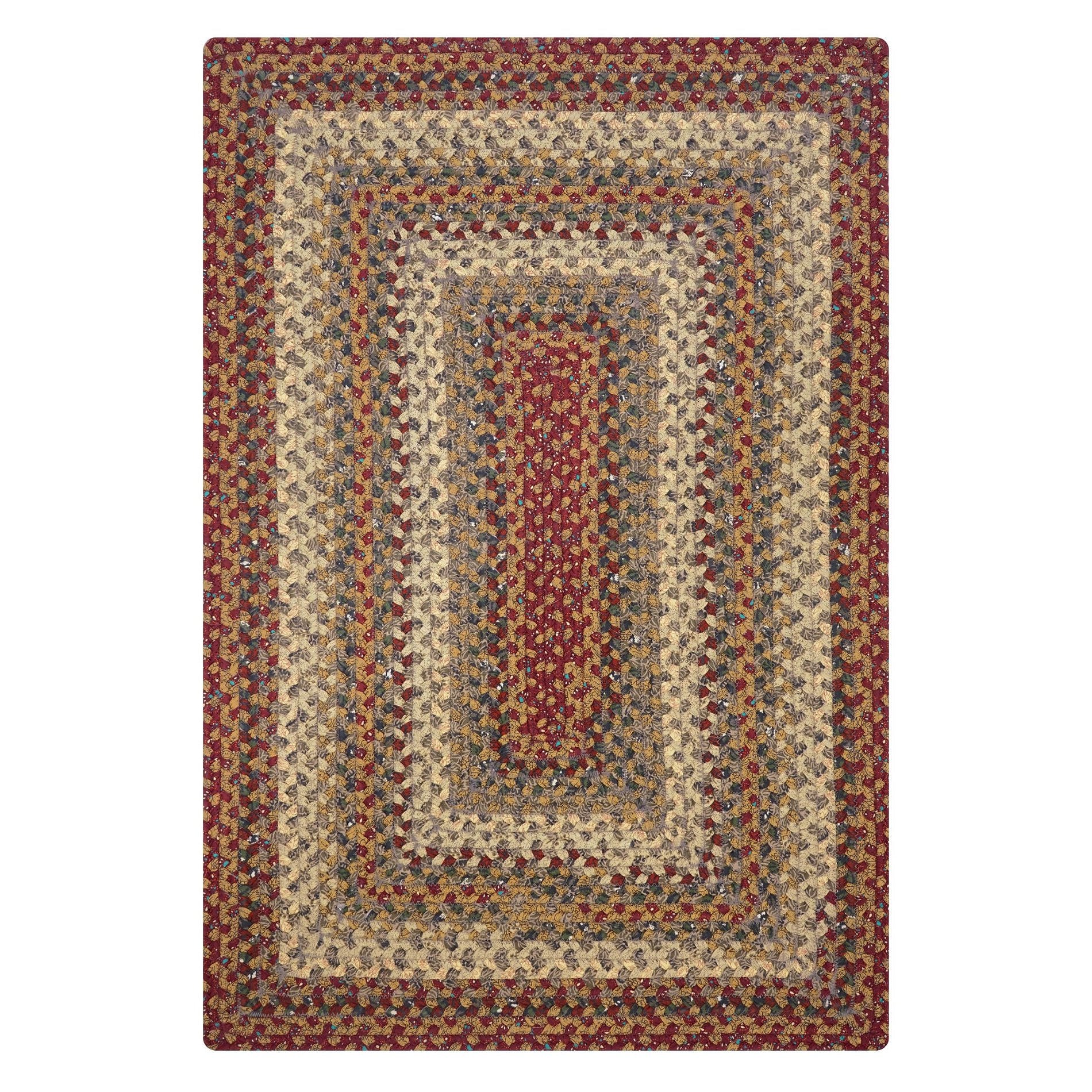 Pumpkin Pie Multi Color Cotton Braided Rectangular Rugs - Braided-Rugs.com