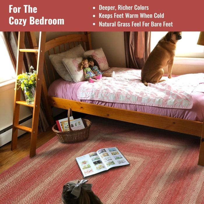 Apple Pie Red-Beige Rectangular Jute Braided Rugs - Braided-Rugs.com