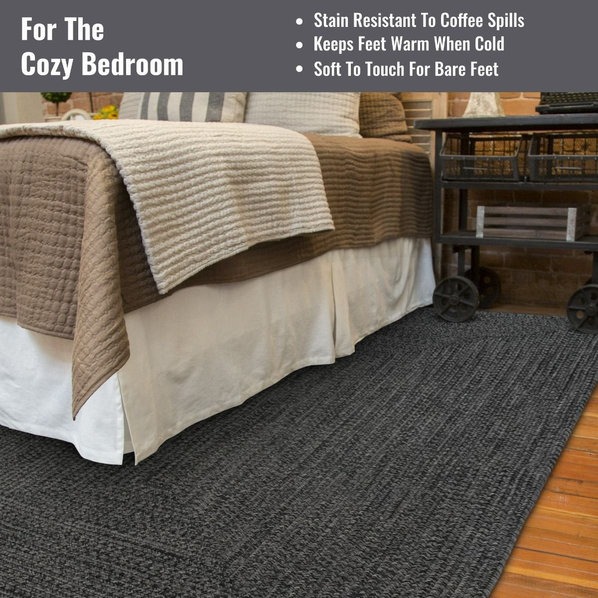 Black Outdoor Braided Rectangular Rugs - Braided-Rugs.com