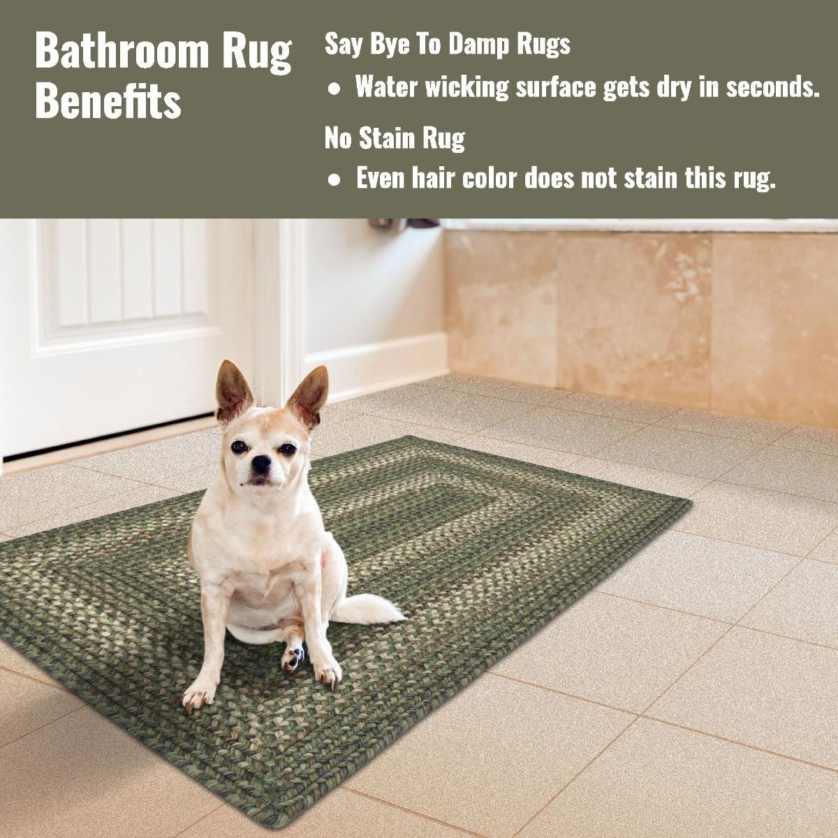 Cedar Ridge Green Ultra Durable Braided Rectangular Rugs