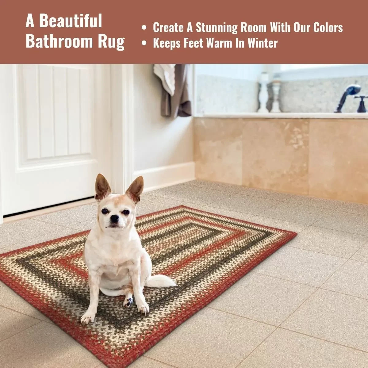 Chester Red Jute Braided Rectangular Rugs