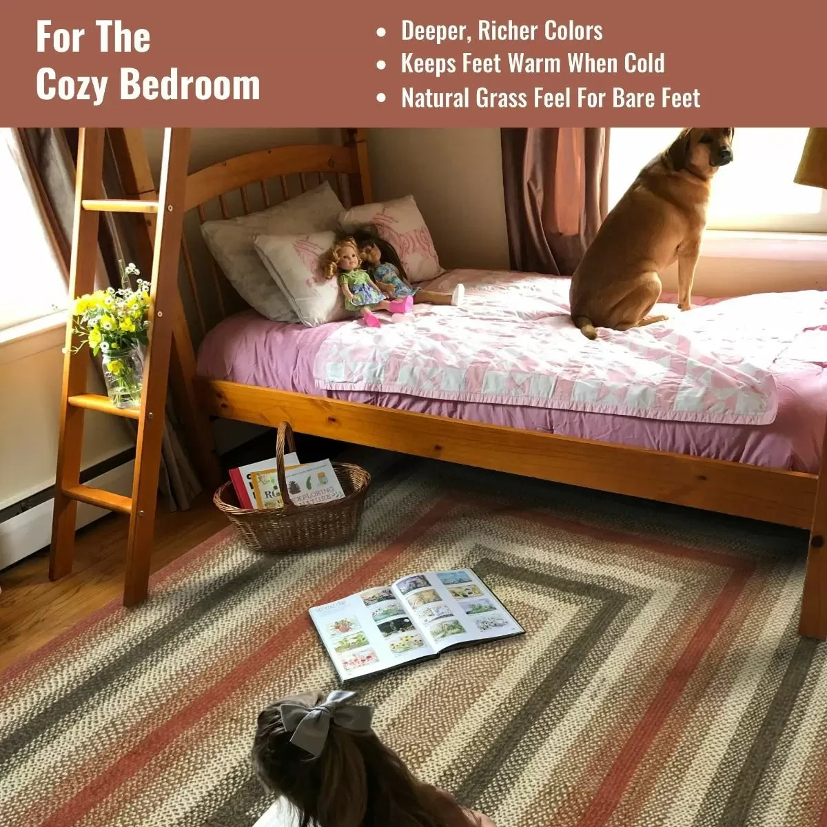 Chester Red Jute Braided Rectangular Rugs