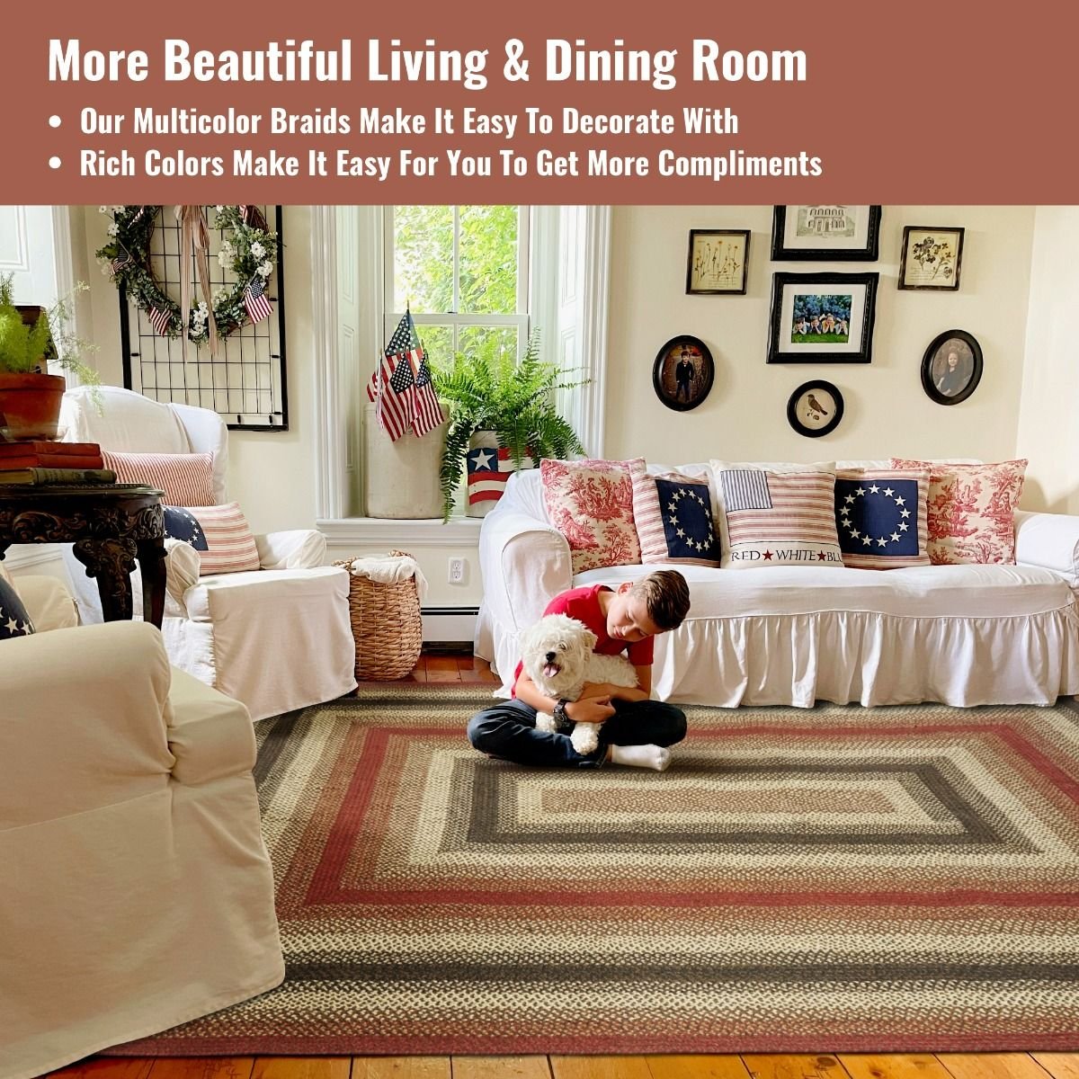 Chester Red Jute Braided Rectangular Rugs - Braided-Rugs.com