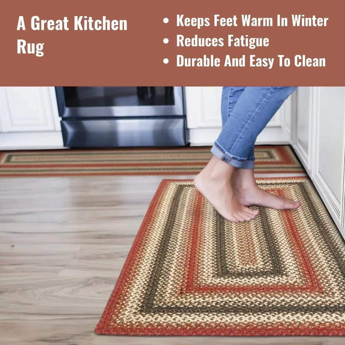 Chester Red Jute Braided Rectangular Rugs