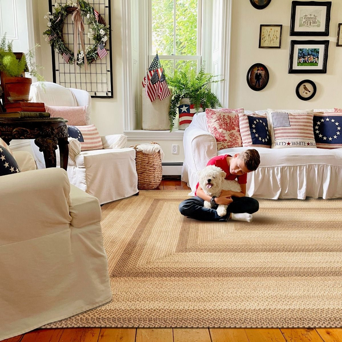 Cookie Dough Jute Braided Rectangular Rug