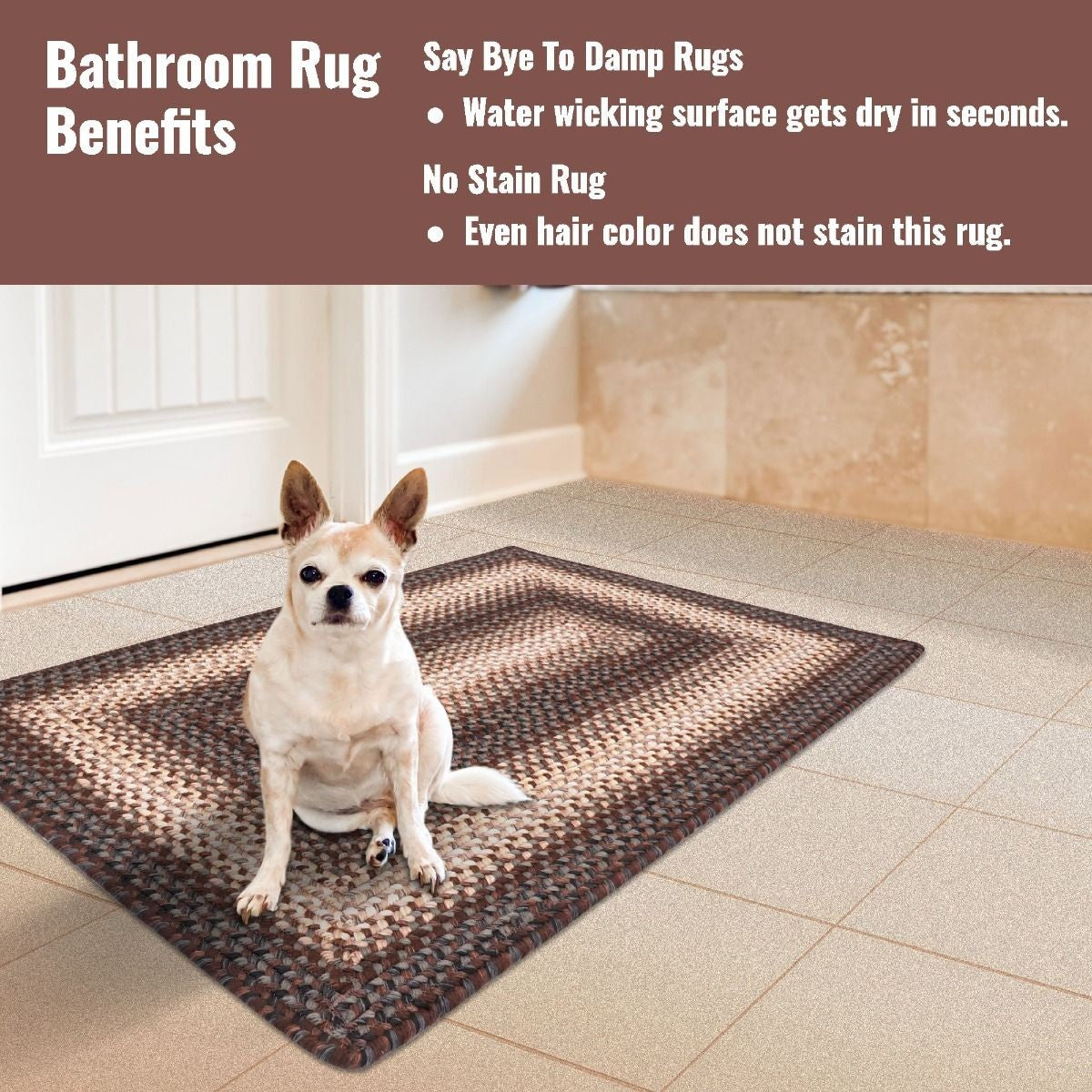Driftwood Brown Ultra Durable Braided Rectangular Rugs