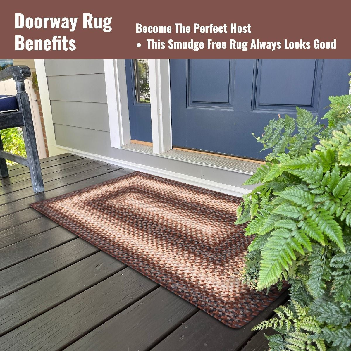Driftwood Brown Ultra Durable Braided Rectangular Rugs